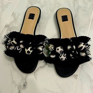 White House Black Market Pom Pom slides